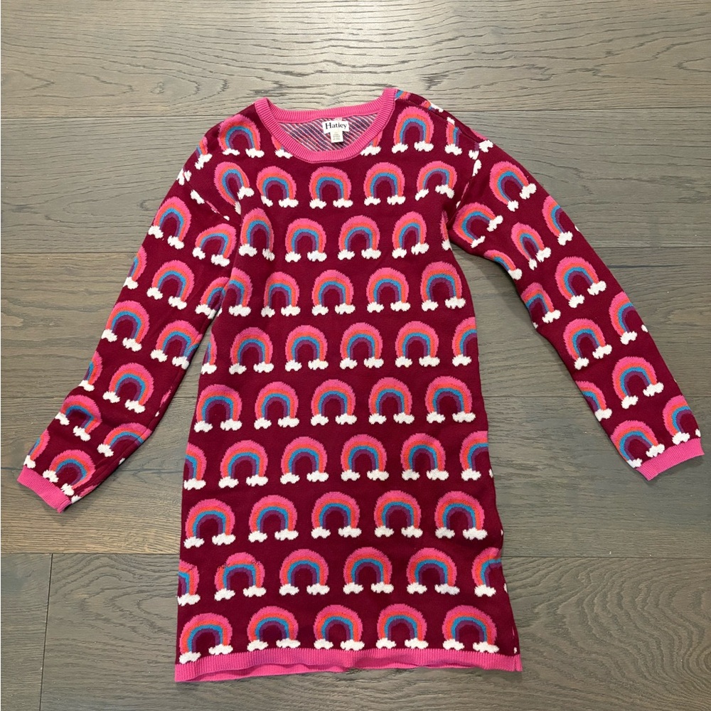 Hatley girls rainbow sweater dress sz 10 NWT retail $105